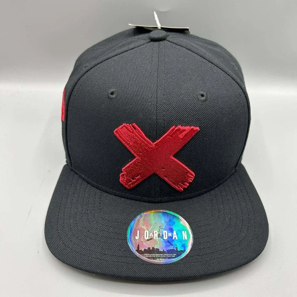 Air Jordan Banned Hat Men Black Red Embroidered Logo Jumpman Snap Back Cap New